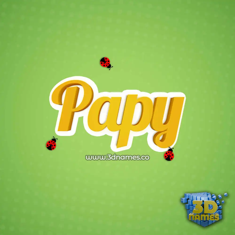 papy in Ladybugs style - 3D name wallpaper