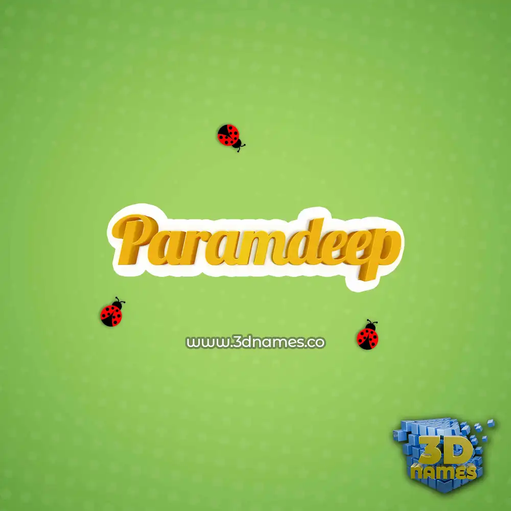 paramdeep in Ladybugs style - 3D name wallpaper
