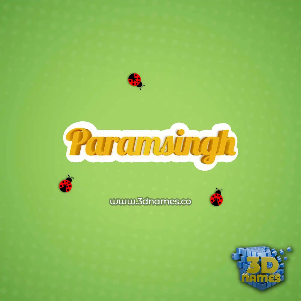paramsingh in Ladybugs style - 3D name wallpaper