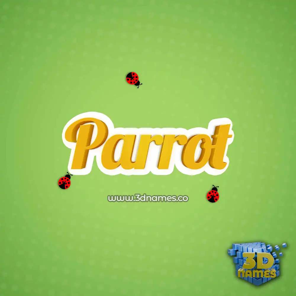 parrot in Ladybugs style - 3D name wallpaper