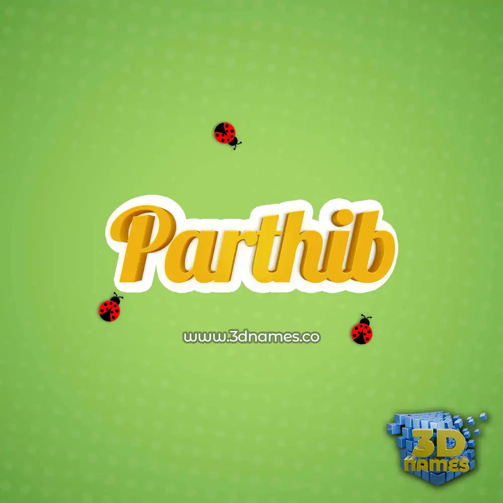 parthib in Ladybugs style - 3D name wallpaper