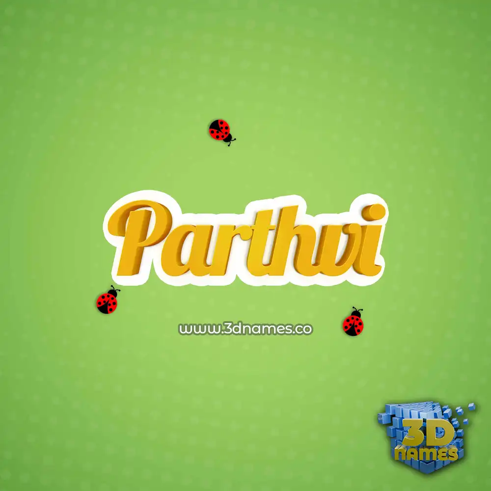 parthvi in Ladybugs style - 3D name wallpaper