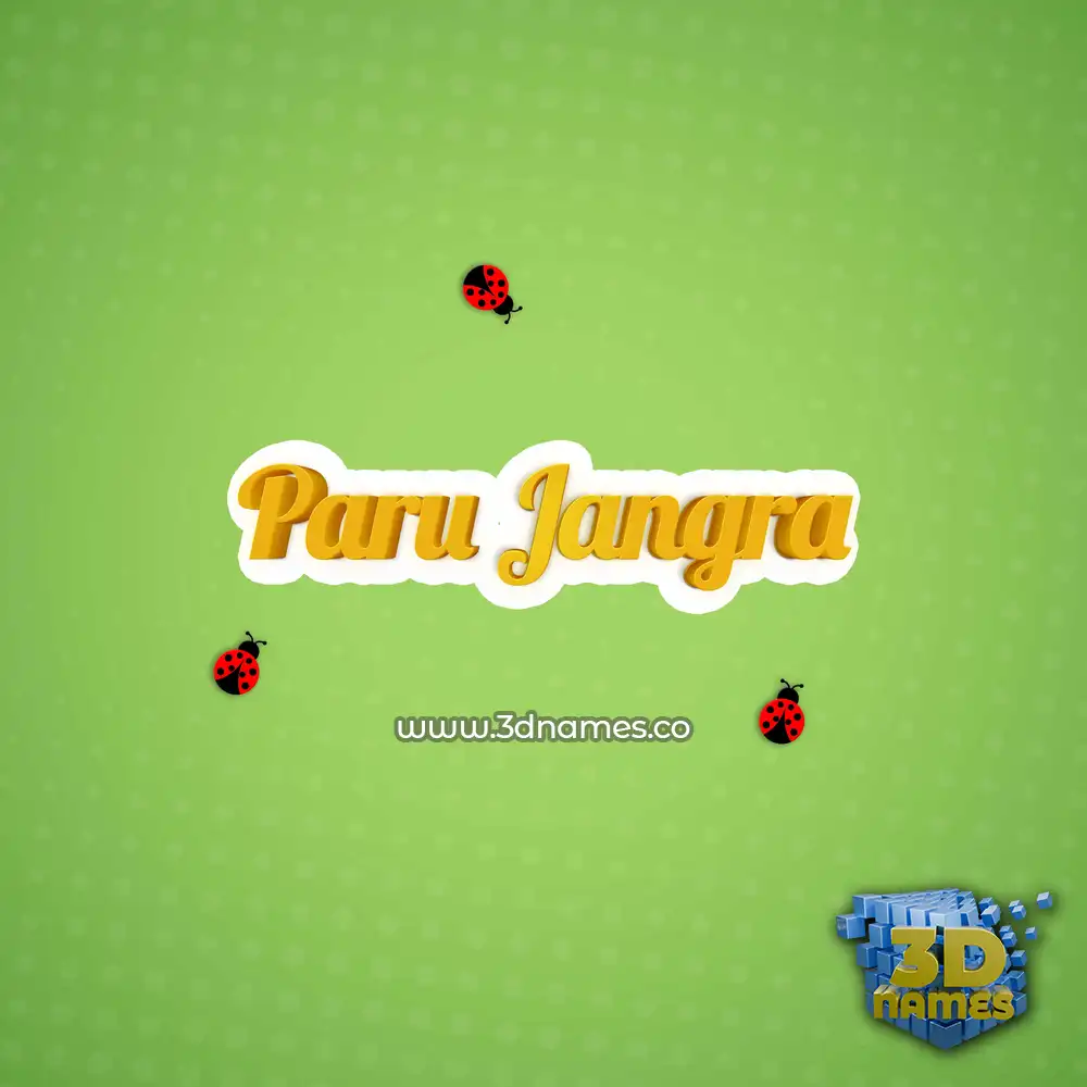 paru jangra in Ladybugs style - 3D name wallpaper