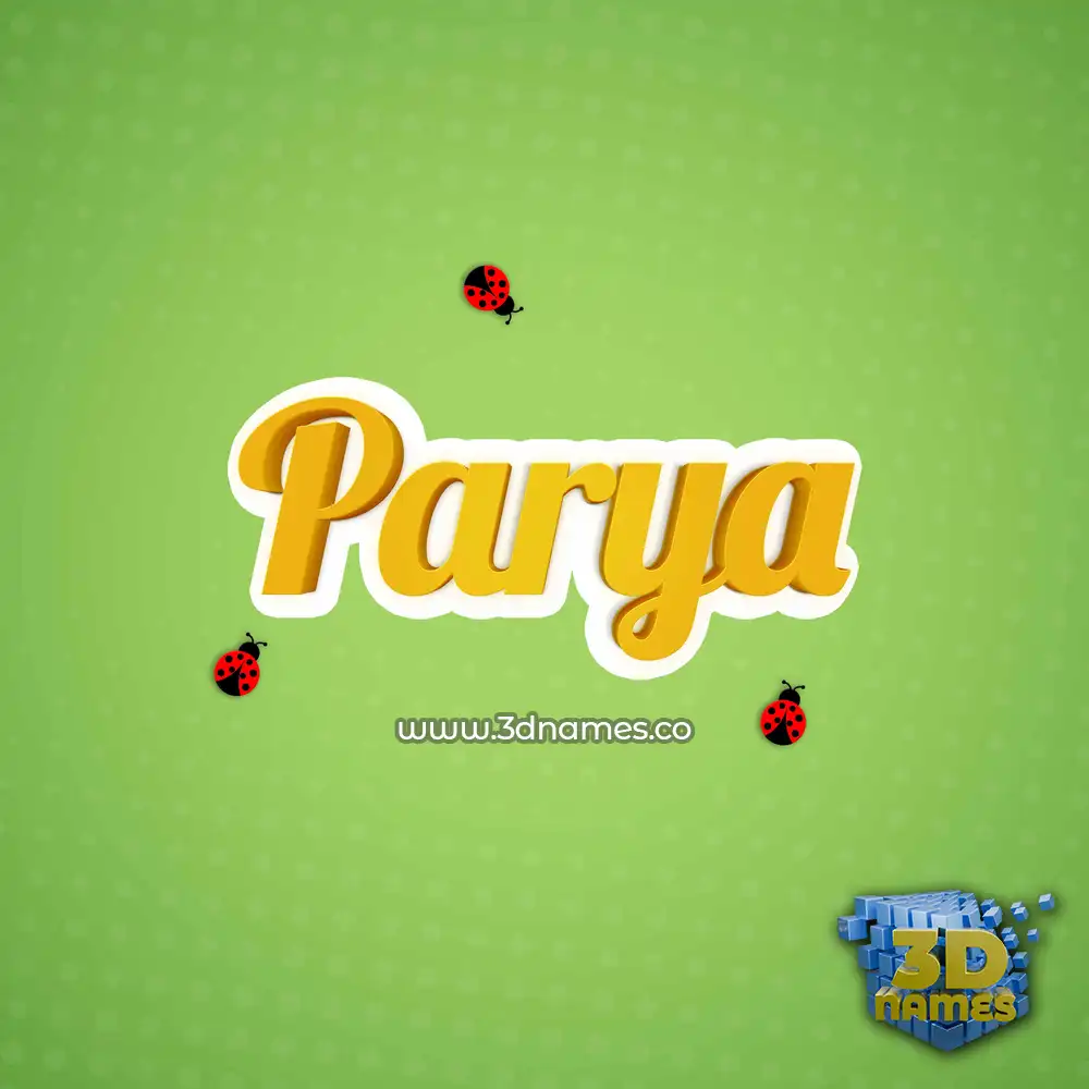 parya in Ladybugs style - 3D name wallpaper