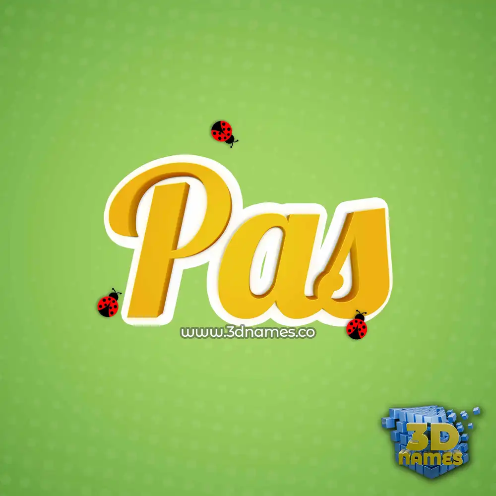 pas in Ladybugs style - 3D name wallpaper