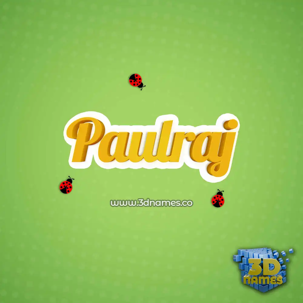 paulraj in Ladybugs style - 3D name wallpaper