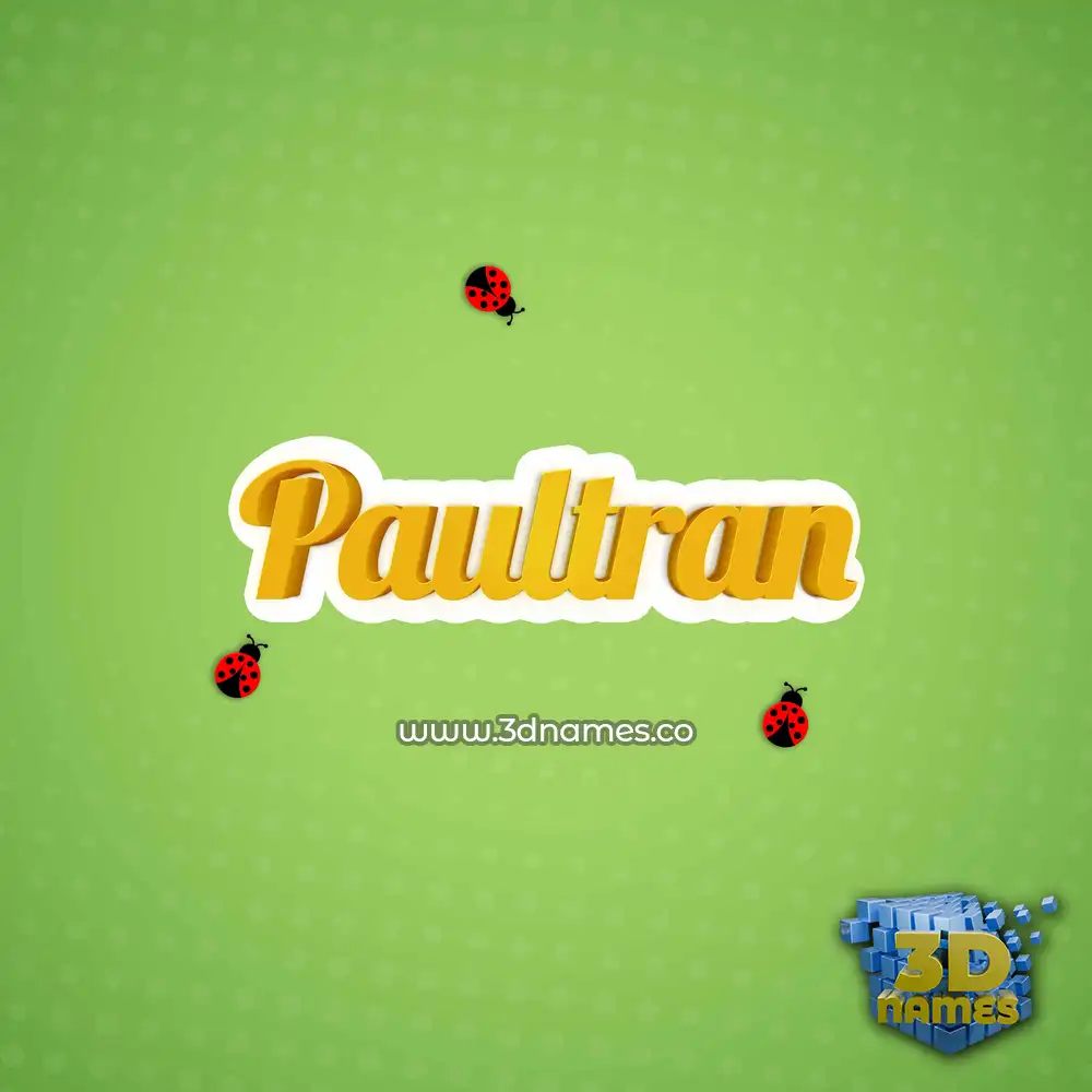 paultran in Ladybugs style - 3D name wallpaper