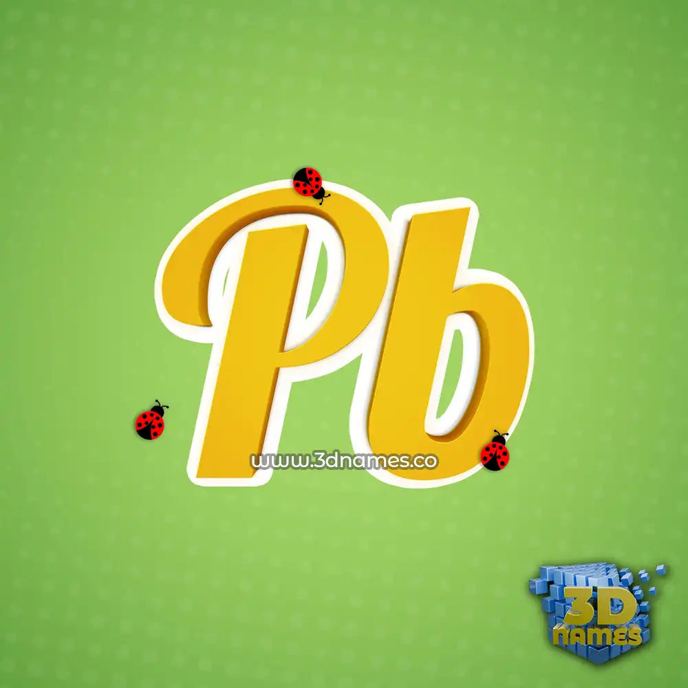 pb in Ladybugs style - 3D name wallpaper
