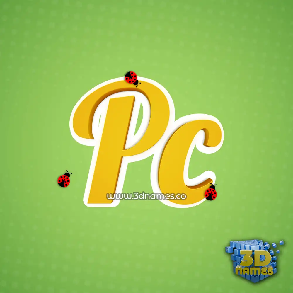 pc in Ladybugs style - 3D name wallpaper