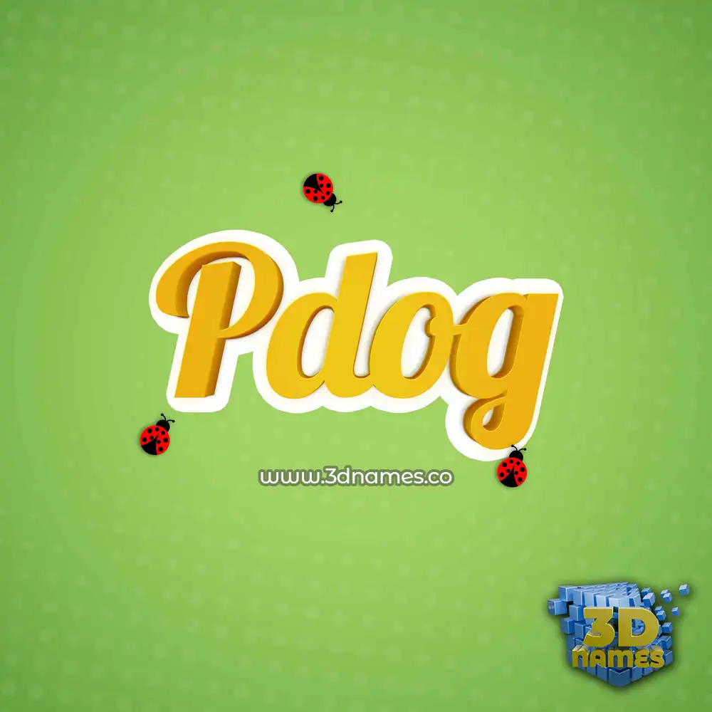 pdog in Ladybugs style - 3D name wallpaper