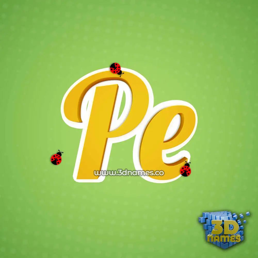 pe in Ladybugs style - 3D name wallpaper