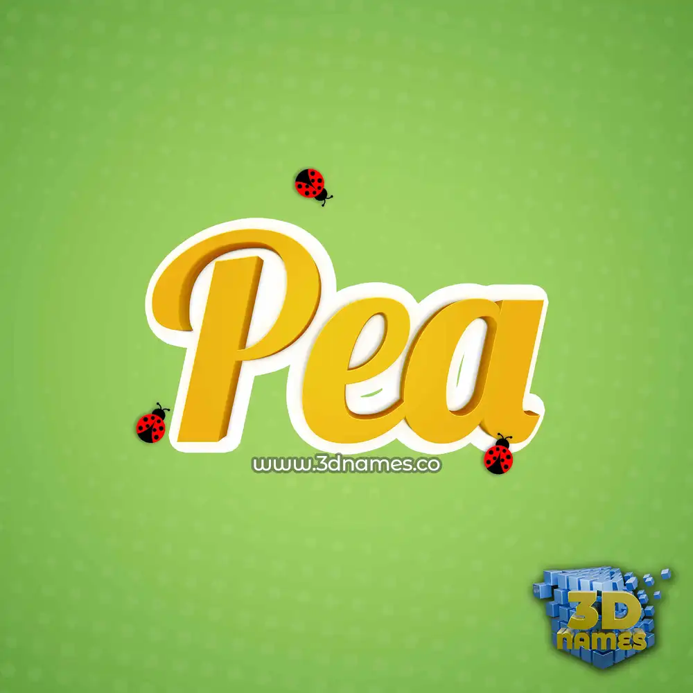 pea in Ladybugs style - 3D name wallpaper