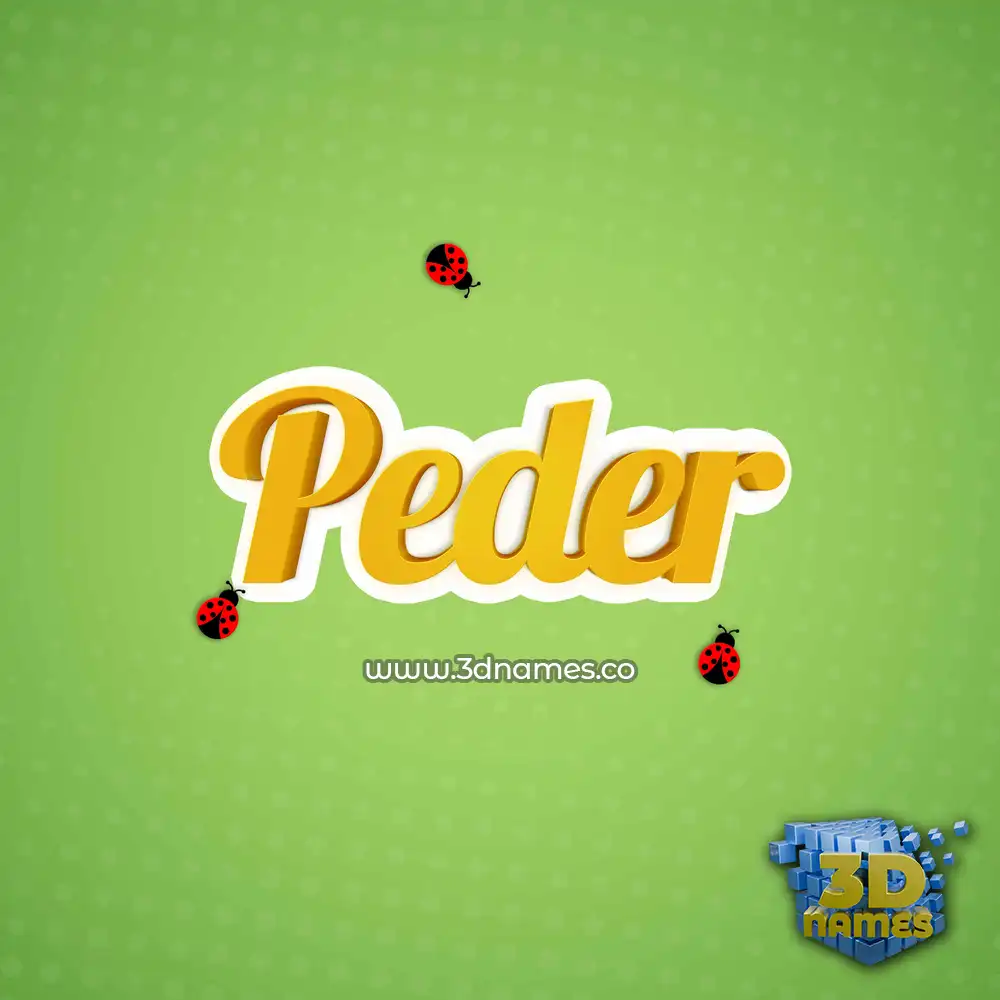 peder in Ladybugs style - 3D name wallpaper