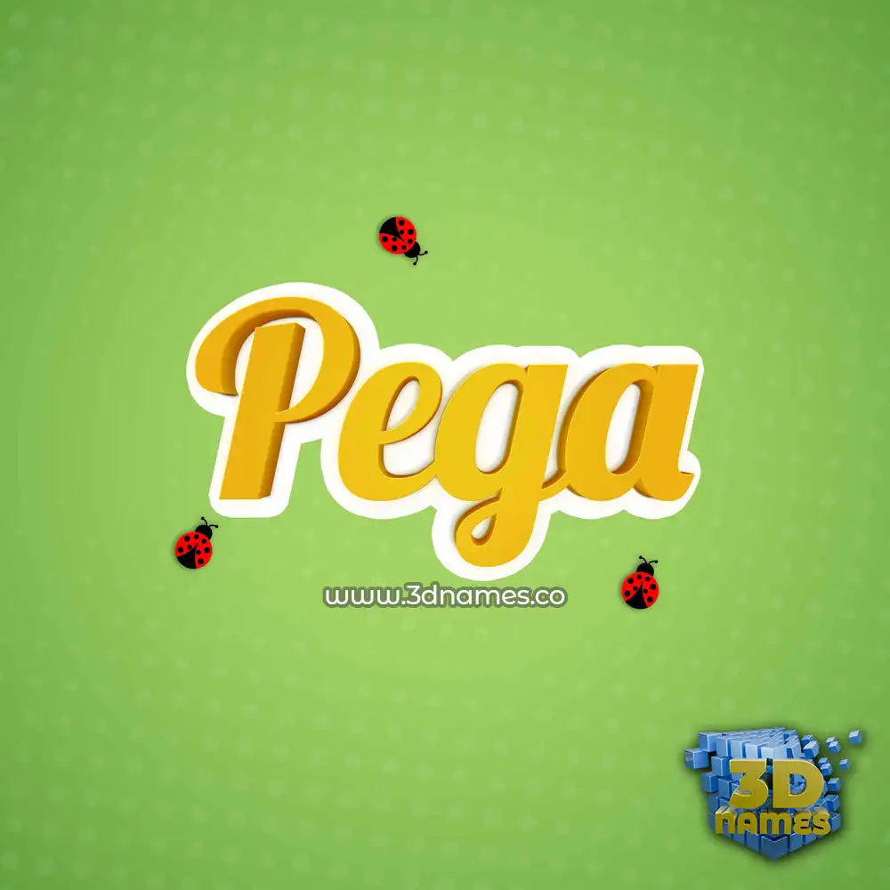 pega in Ladybugs style - 3D name wallpaper