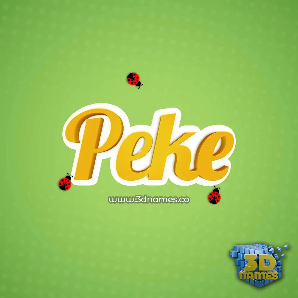 peke in Ladybugs style - 3D name wallpaper