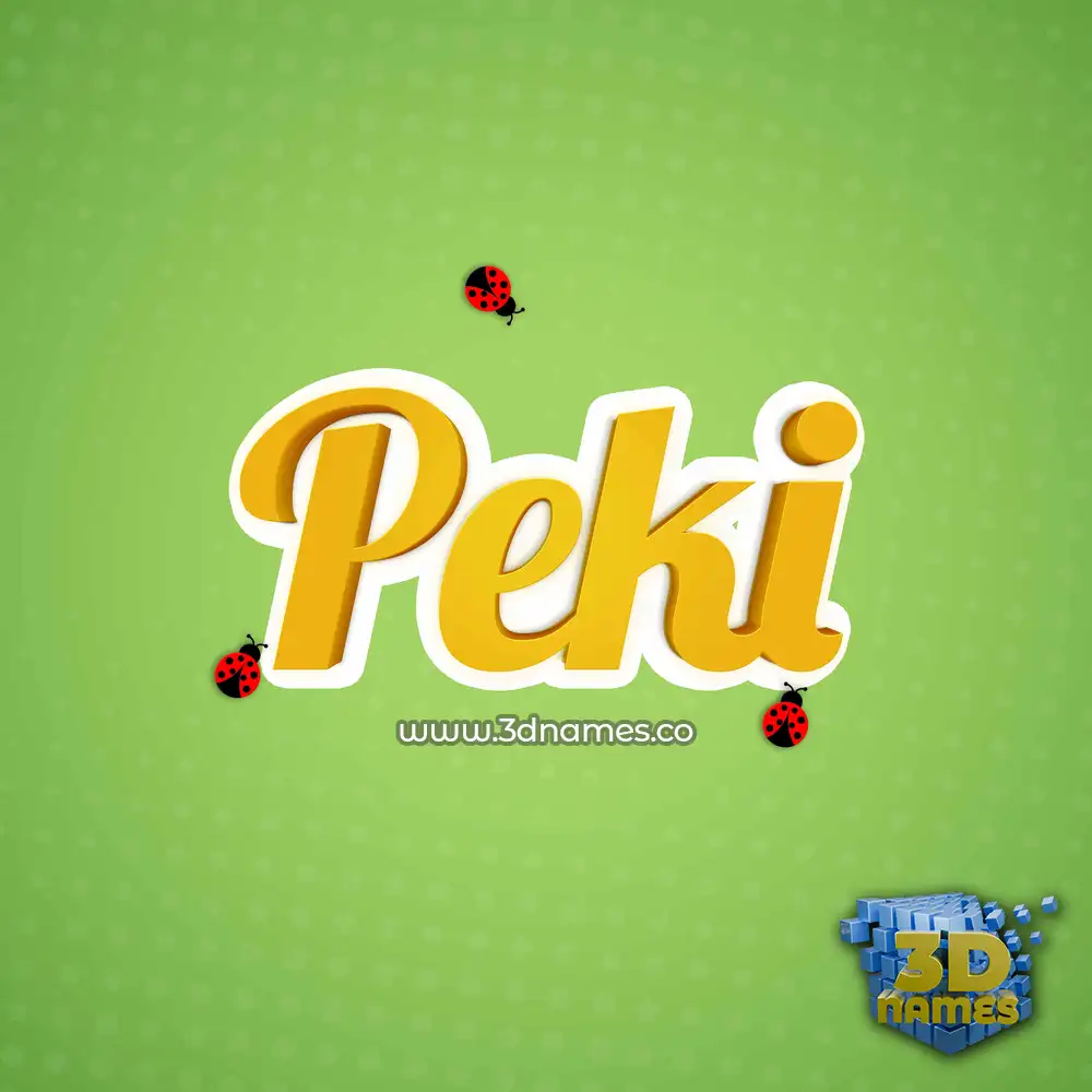 peki in Ladybugs style - 3D name wallpaper