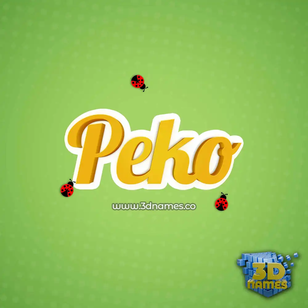 peko in Ladybugs style - 3D name wallpaper