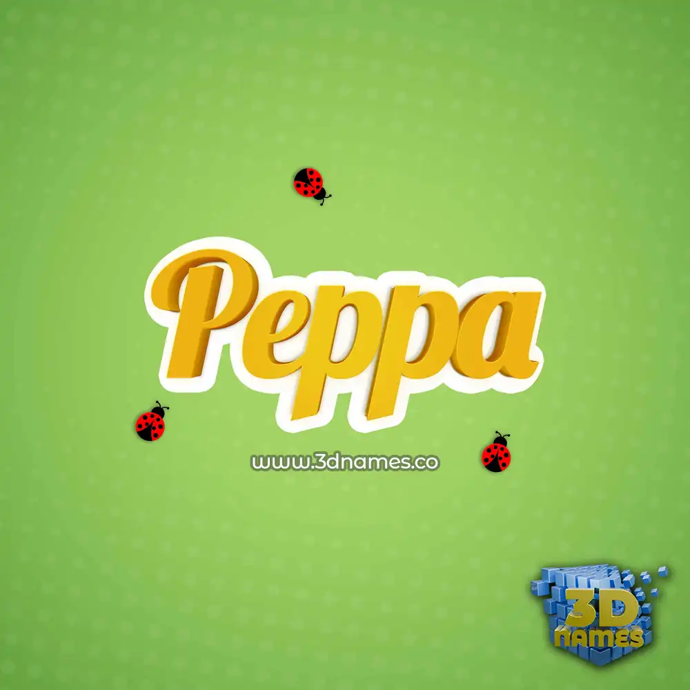 peppa in Ladybugs style - 3D name wallpaper