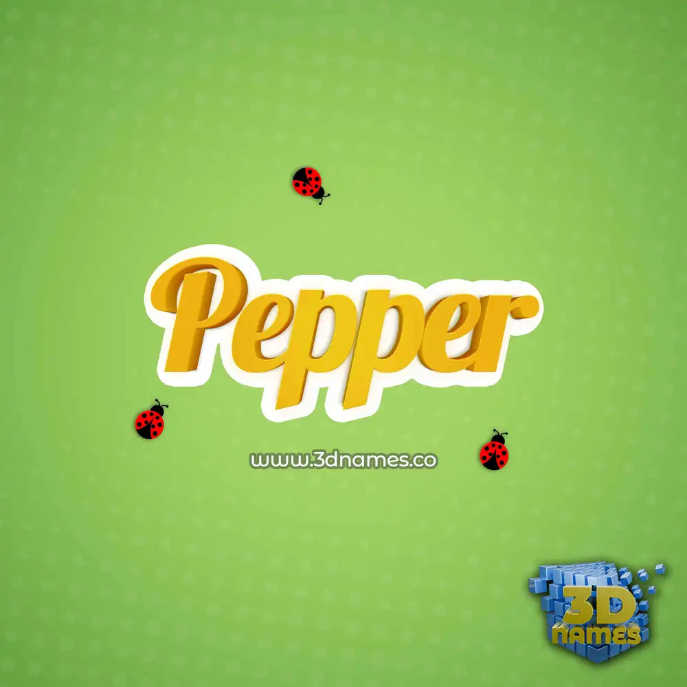 pepper in Ladybugs style - 3D name wallpaper