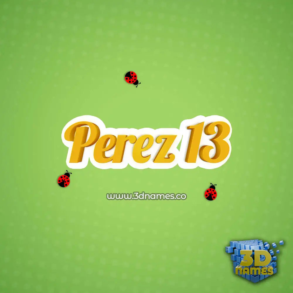 perez 13 in Ladybugs style - 3D name wallpaper