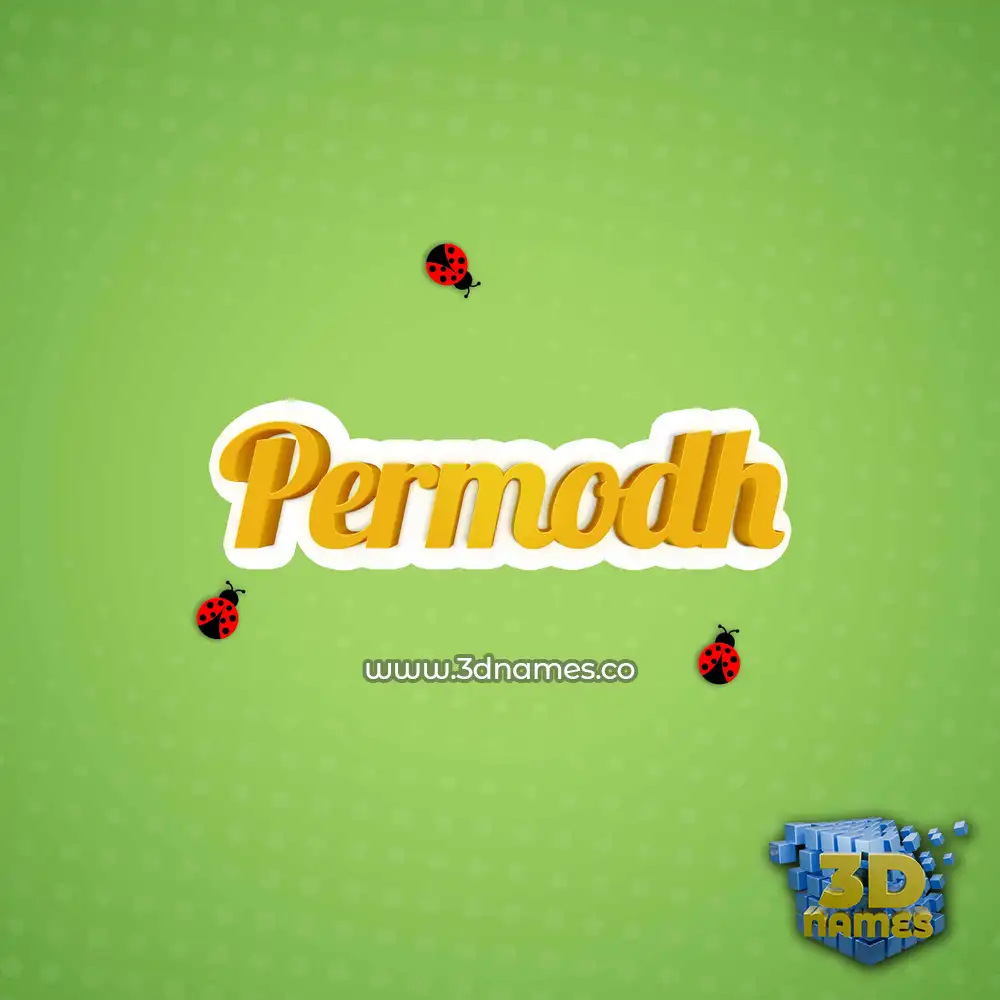 permodh in Ladybugs style - 3D name wallpaper