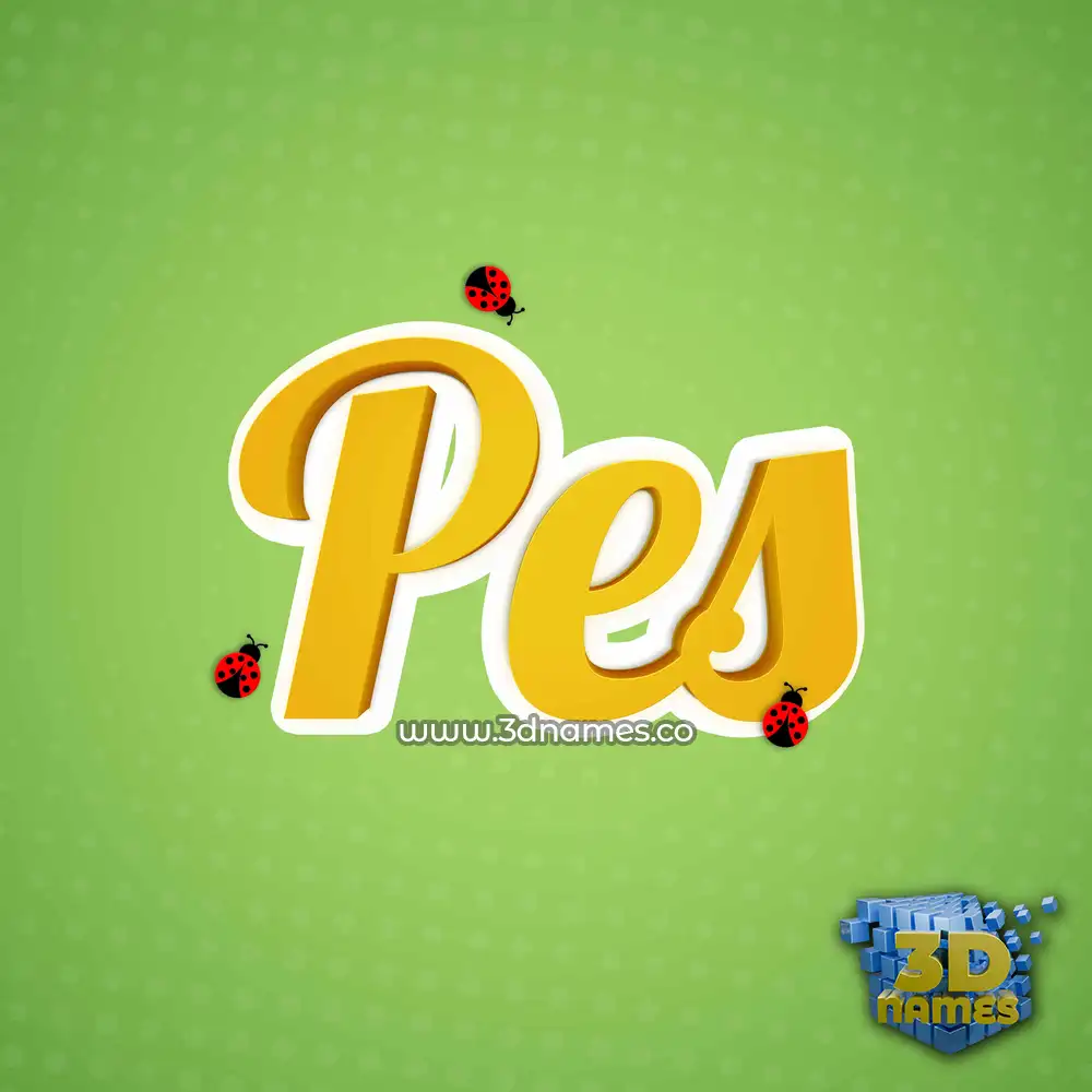 pes in Ladybugs style - 3D name wallpaper