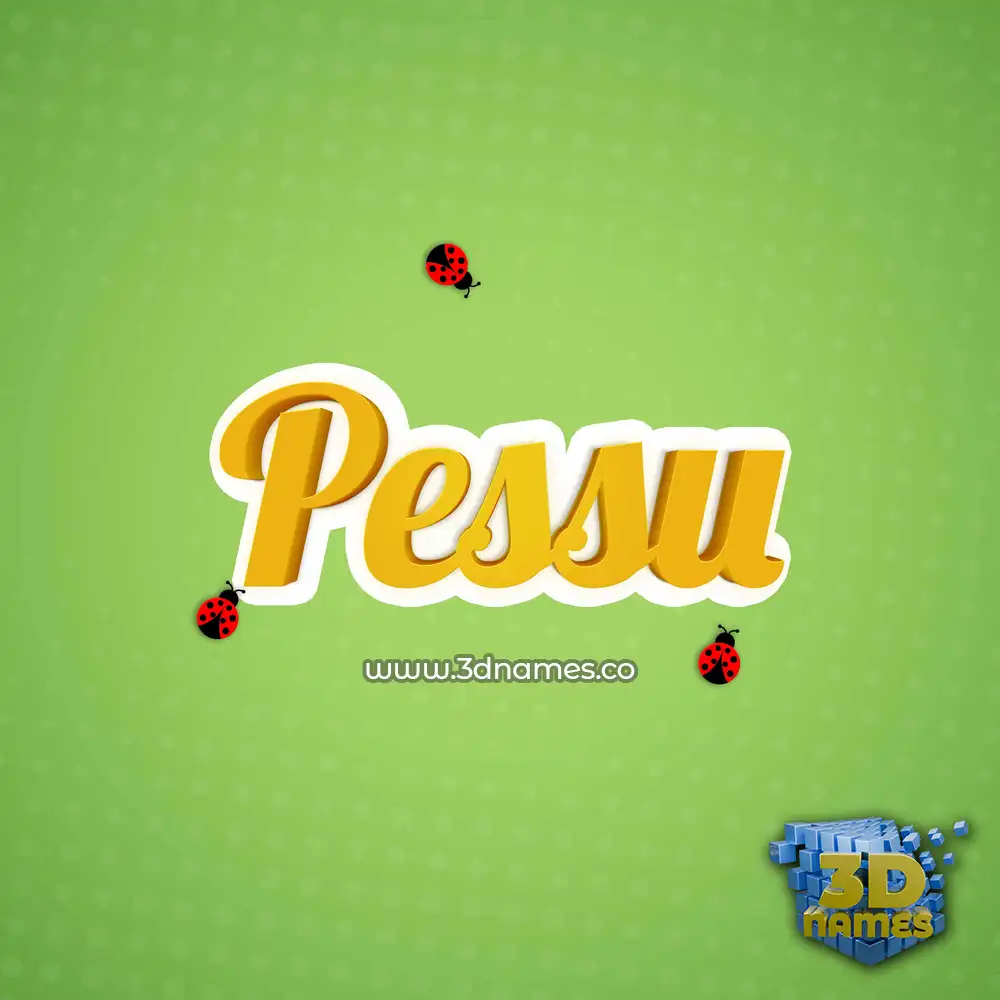 pessu in Ladybugs style - 3D name wallpaper