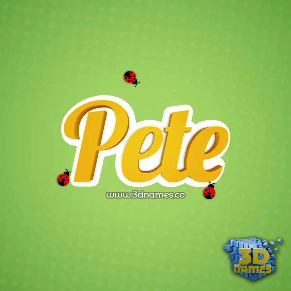 pete in Ladybugs style - 3D name wallpaper