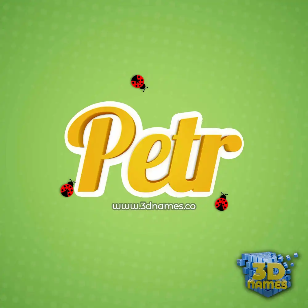 petr in Ladybugs style - 3D name wallpaper
