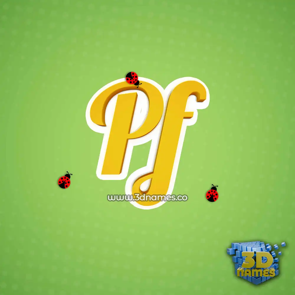 pf in Ladybugs style - 3D name wallpaper