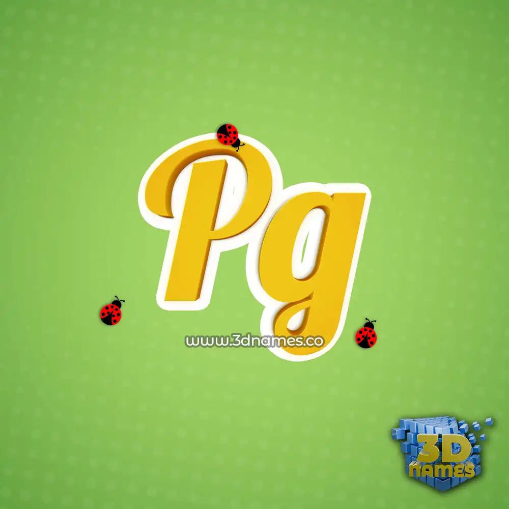 pg in Ladybugs style - 3D name wallpaper