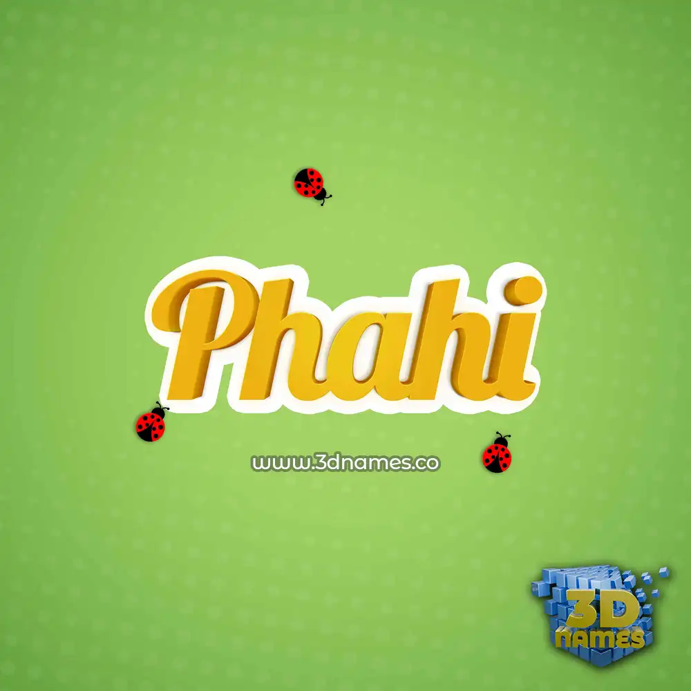 phahi in Ladybugs style - 3D name wallpaper