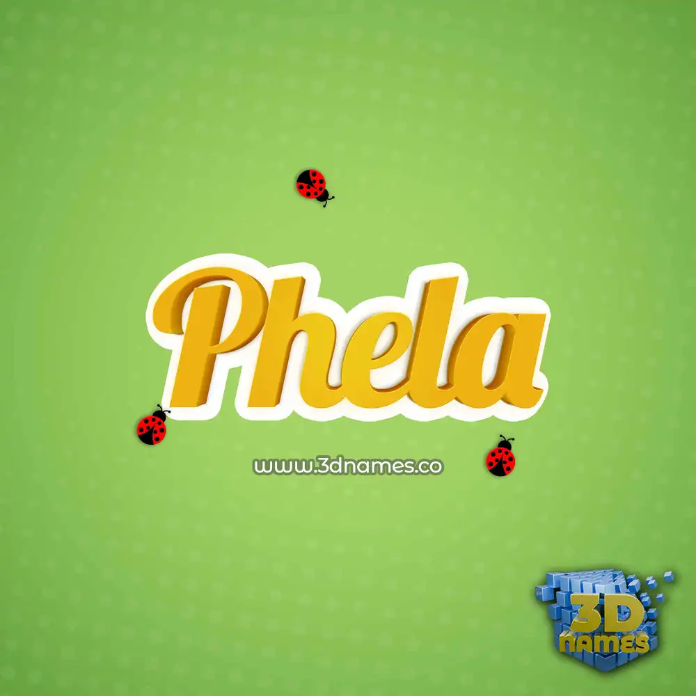 phela in Ladybugs style - 3D name wallpaper