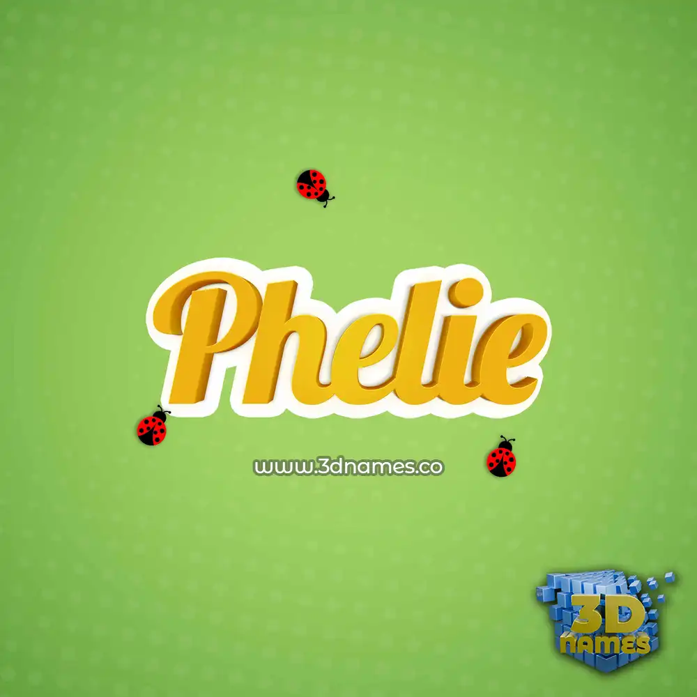 phelie in Ladybugs style - 3D name wallpaper