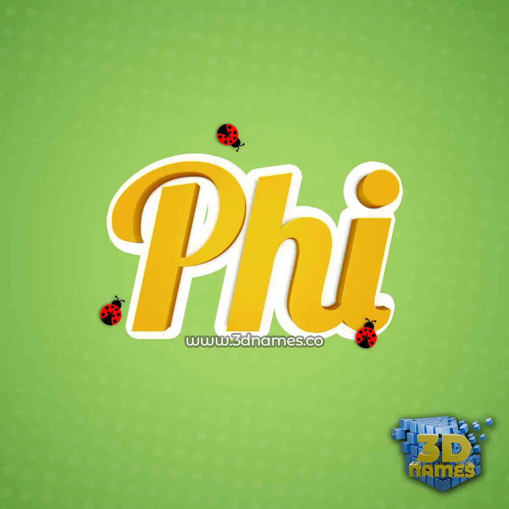 phi in Ladybugs style - 3D name wallpaper