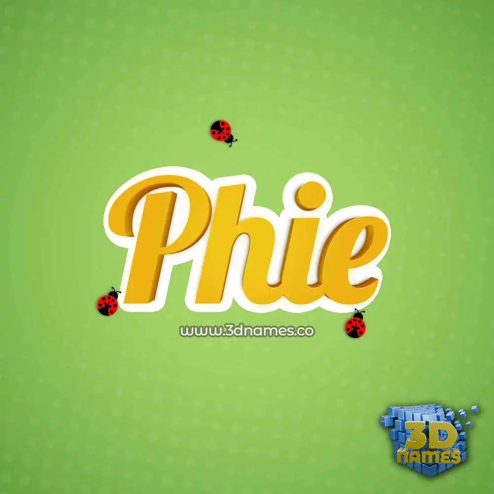 phie in Ladybugs style - 3D name wallpaper