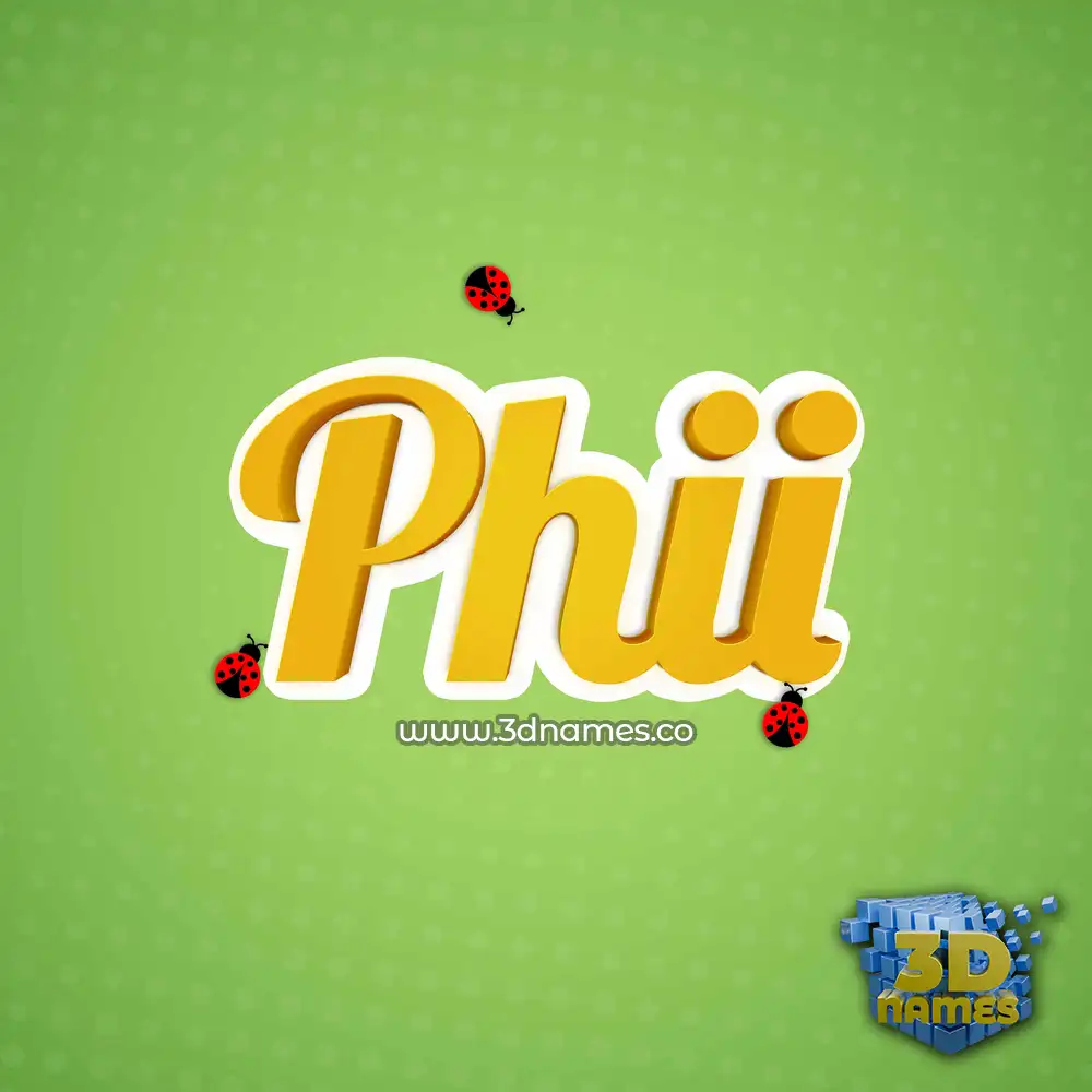 phii in Ladybugs style - 3D name wallpaper