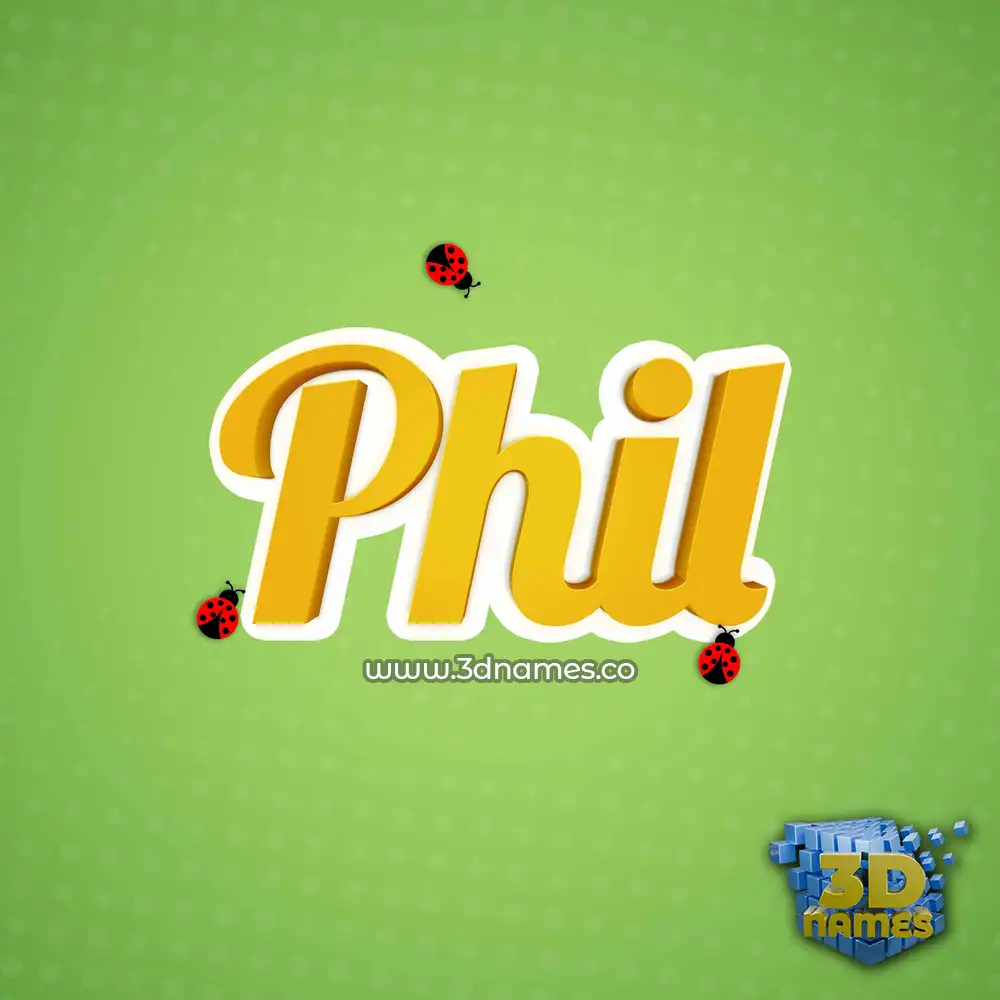 phil in Ladybugs style - 3D name wallpaper