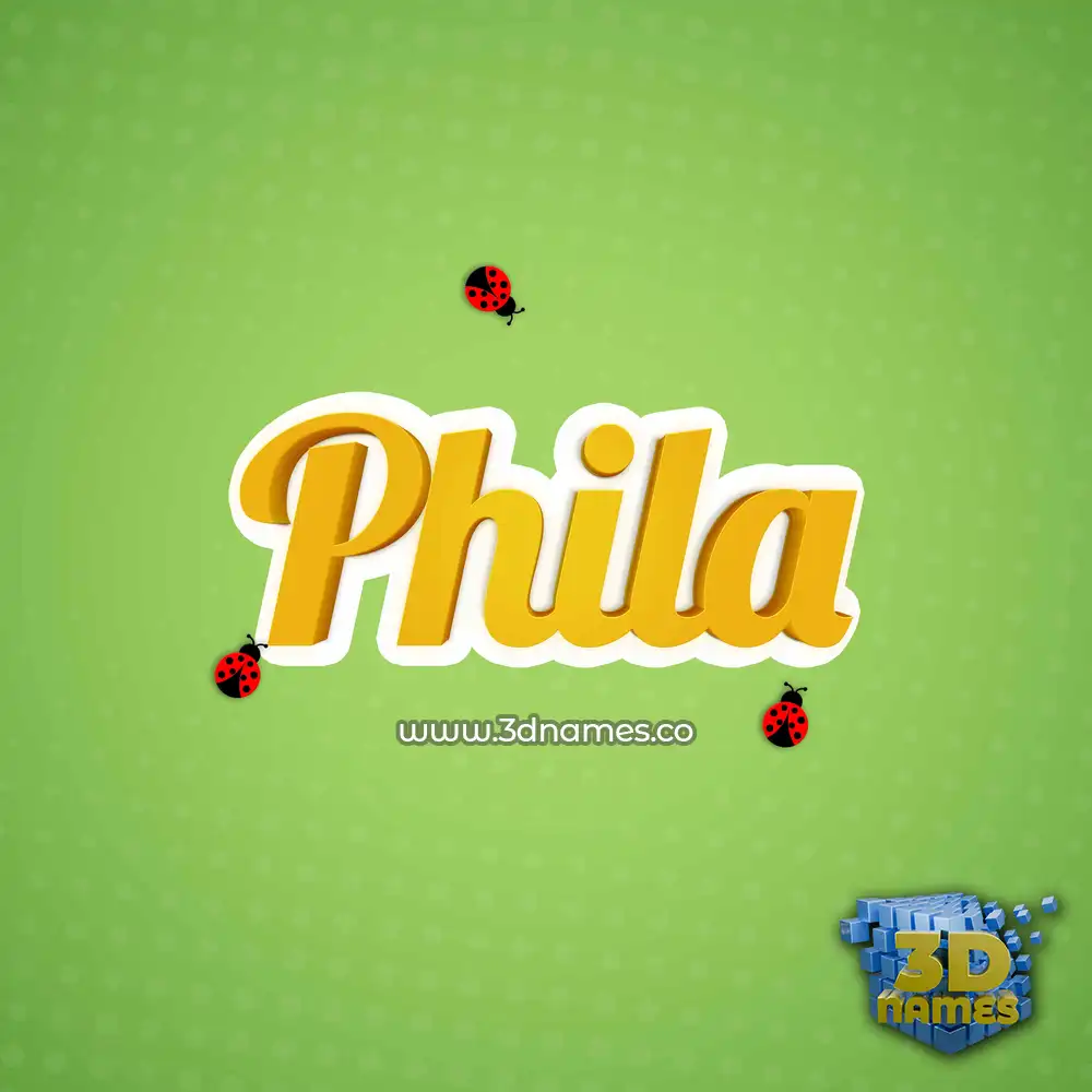 phila in Ladybugs style - 3D name wallpaper