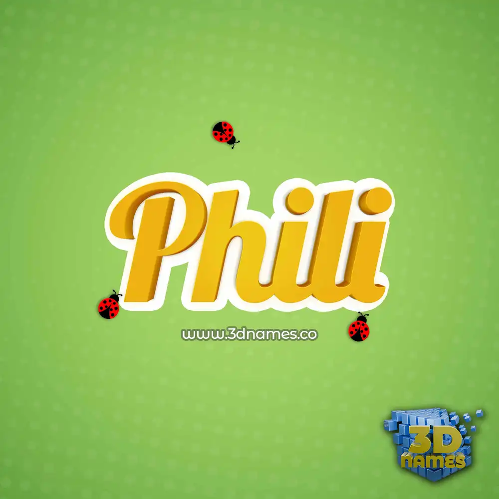 phili in Ladybugs style - 3D name wallpaper