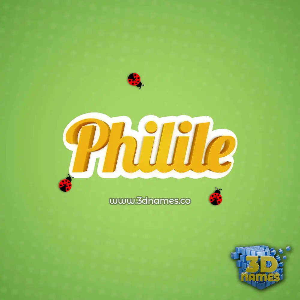 philile in Ladybugs style - 3D name wallpaper