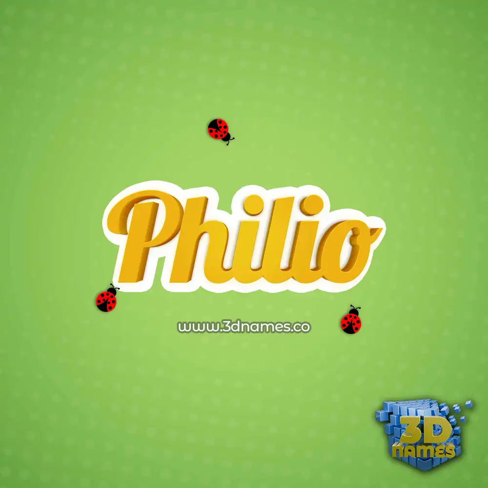 philio in Ladybugs style - 3D name wallpaper