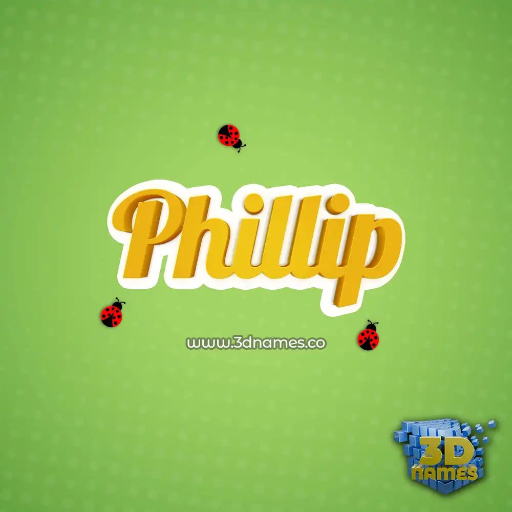 phillip in Ladybugs style - 3D name wallpaper