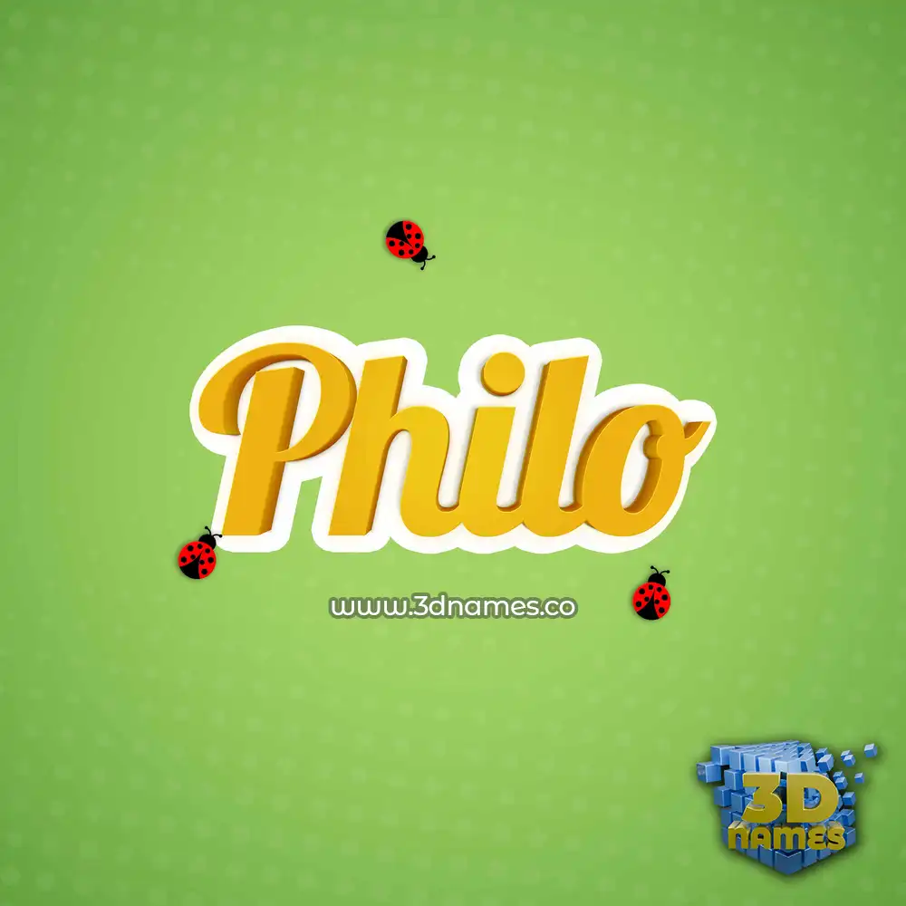 philo in Ladybugs style - 3D name wallpaper