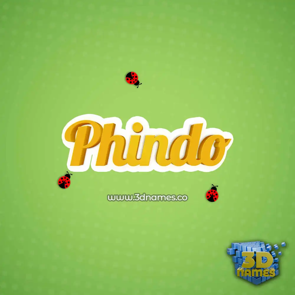 phindo in Ladybugs style - 3D name wallpaper