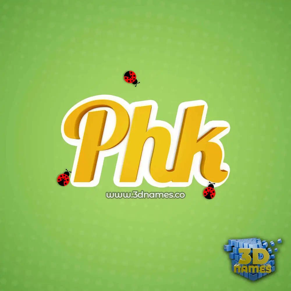 phk in Ladybugs style - 3D name wallpaper