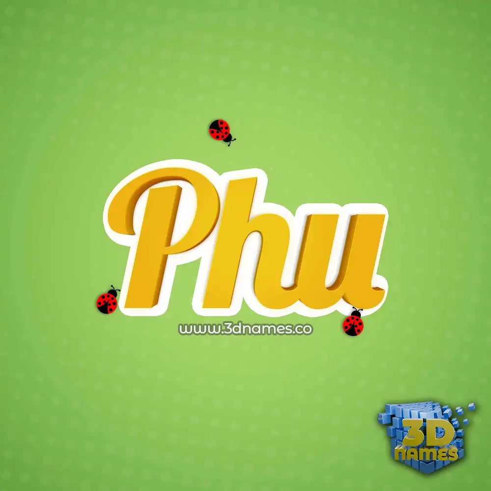 phu in Ladybugs style - 3D name wallpaper