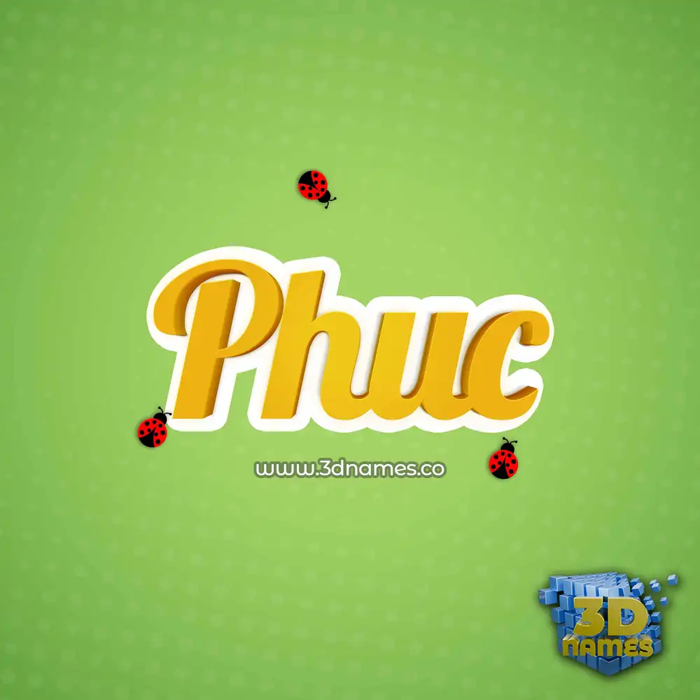 phuc in Ladybugs style - 3D name wallpaper