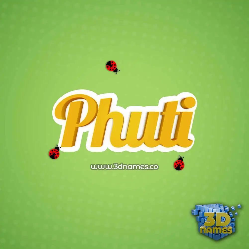 phuti in Ladybugs style - 3D name wallpaper