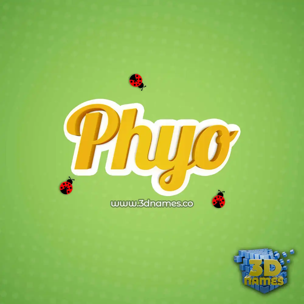 phyo in Ladybugs style - 3D name wallpaper